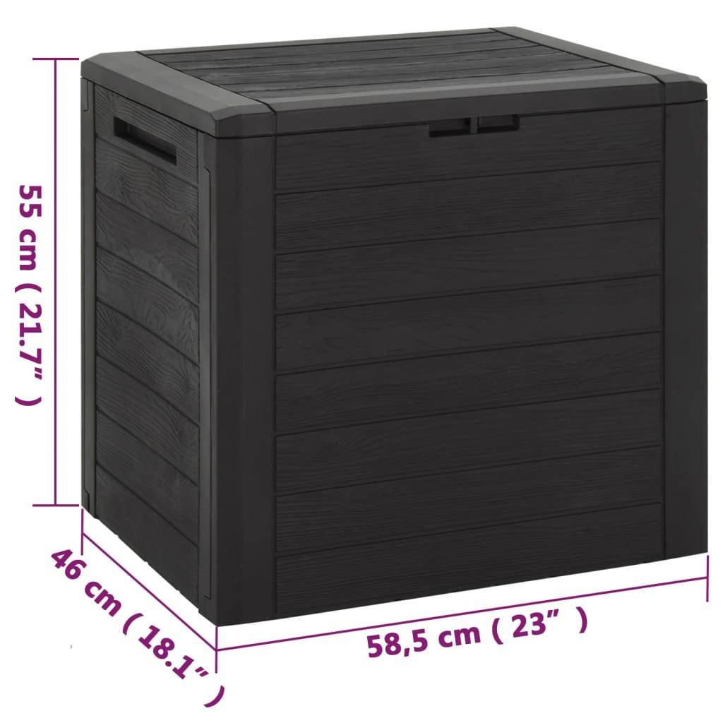 Boîte de stockage de jardin marron 58,5 x 46 x 55 cm polypropylène - Image 8