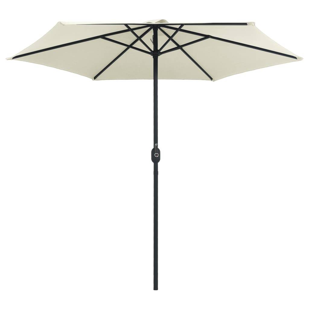 Helloshop26 - Parasol d'extérieur et mât en aluminium 270 x 246 cm blanc sable - Imagen 3