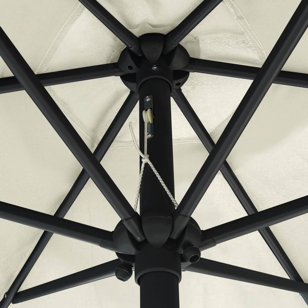 Helloshop26 - Parasol d'extérieur et mât en aluminium 270 x 246 cm blanc sable - Imagen 5