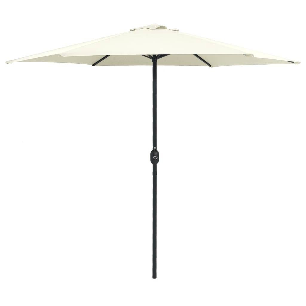 Helloshop26 - Parasol d'extérieur et mât en aluminium 270 x 246 cm blanc sable - Imagen 1