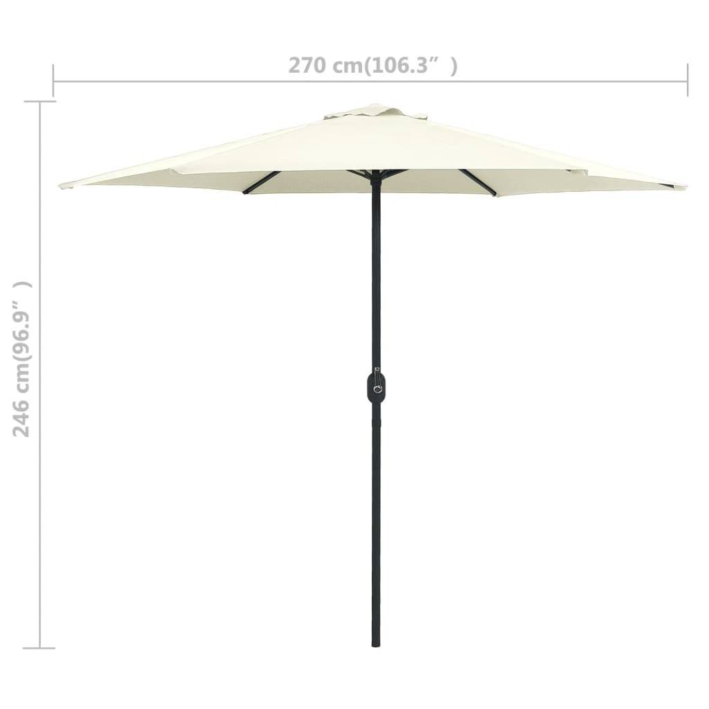 Helloshop26 - Parasol d'extérieur et mât en aluminium 270 x 246 cm blanc sable - Imagen 6