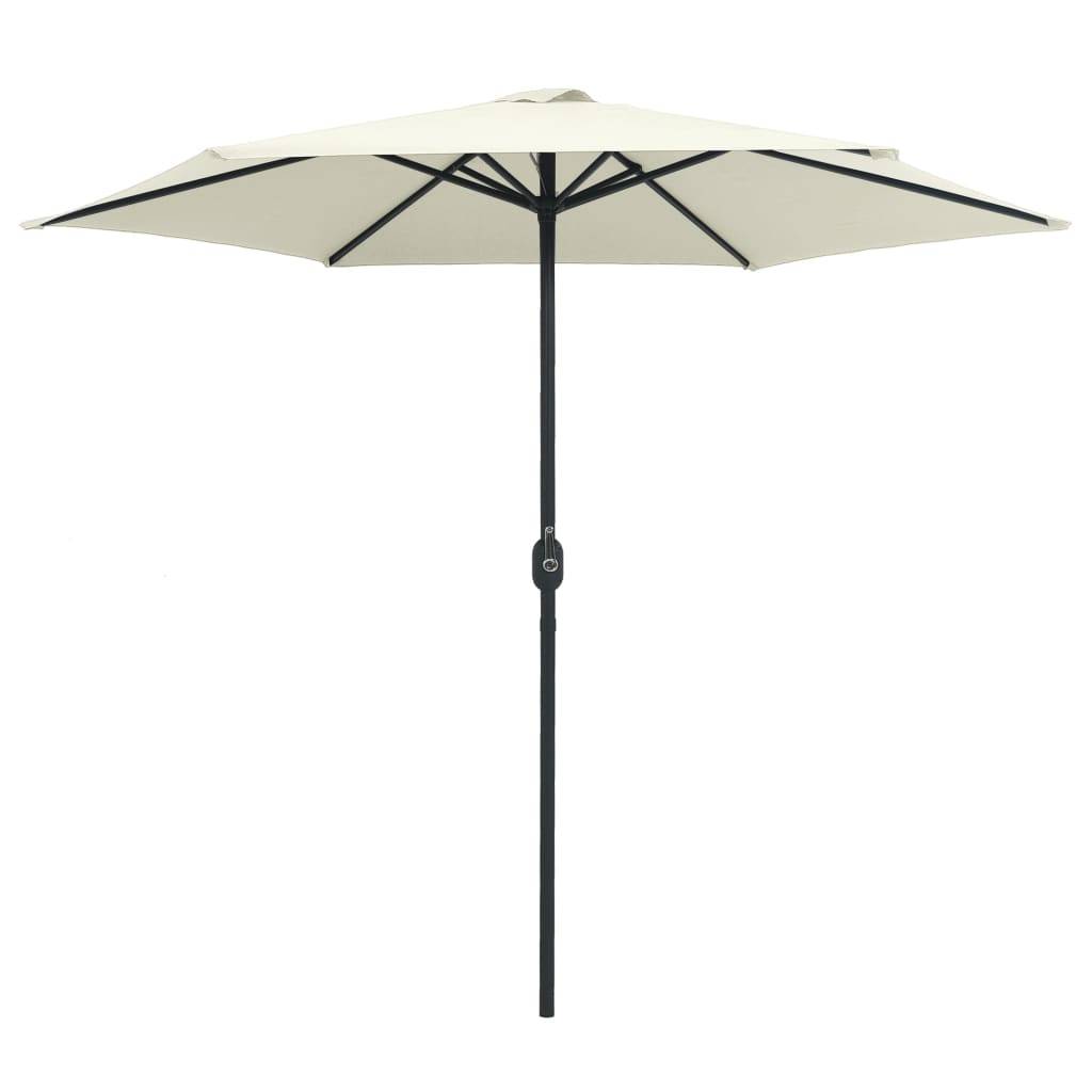 Helloshop26 - Parasol d'extérieur et mât en aluminium 270 x 246 cm blanc sable - Imagen 2