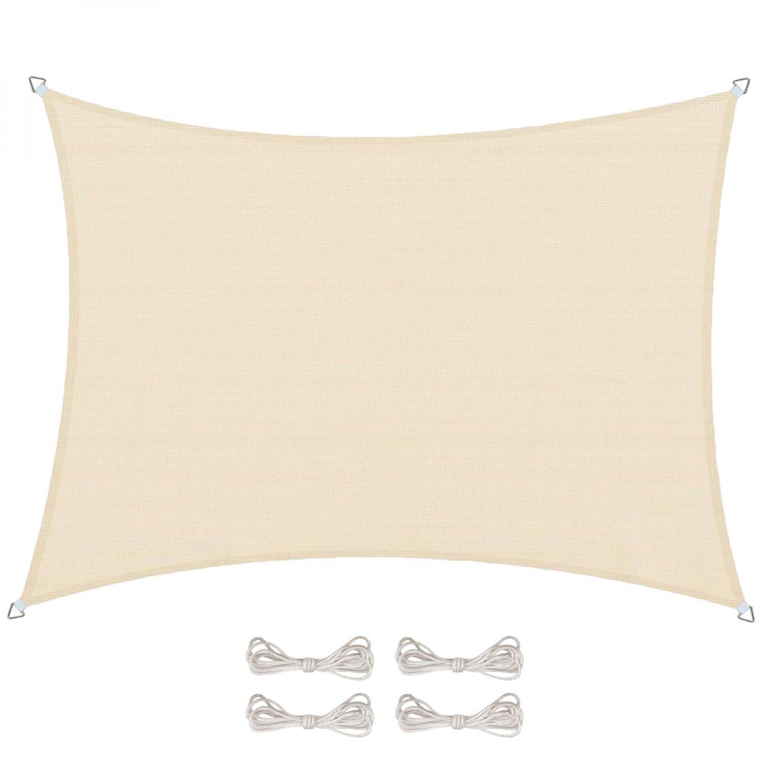 Linxor - Voile d'ombrage en chanvre, rectangulaire pour terrasse, jardin, toile résistante UV - 3 x 5 m - Beige - Linxor
