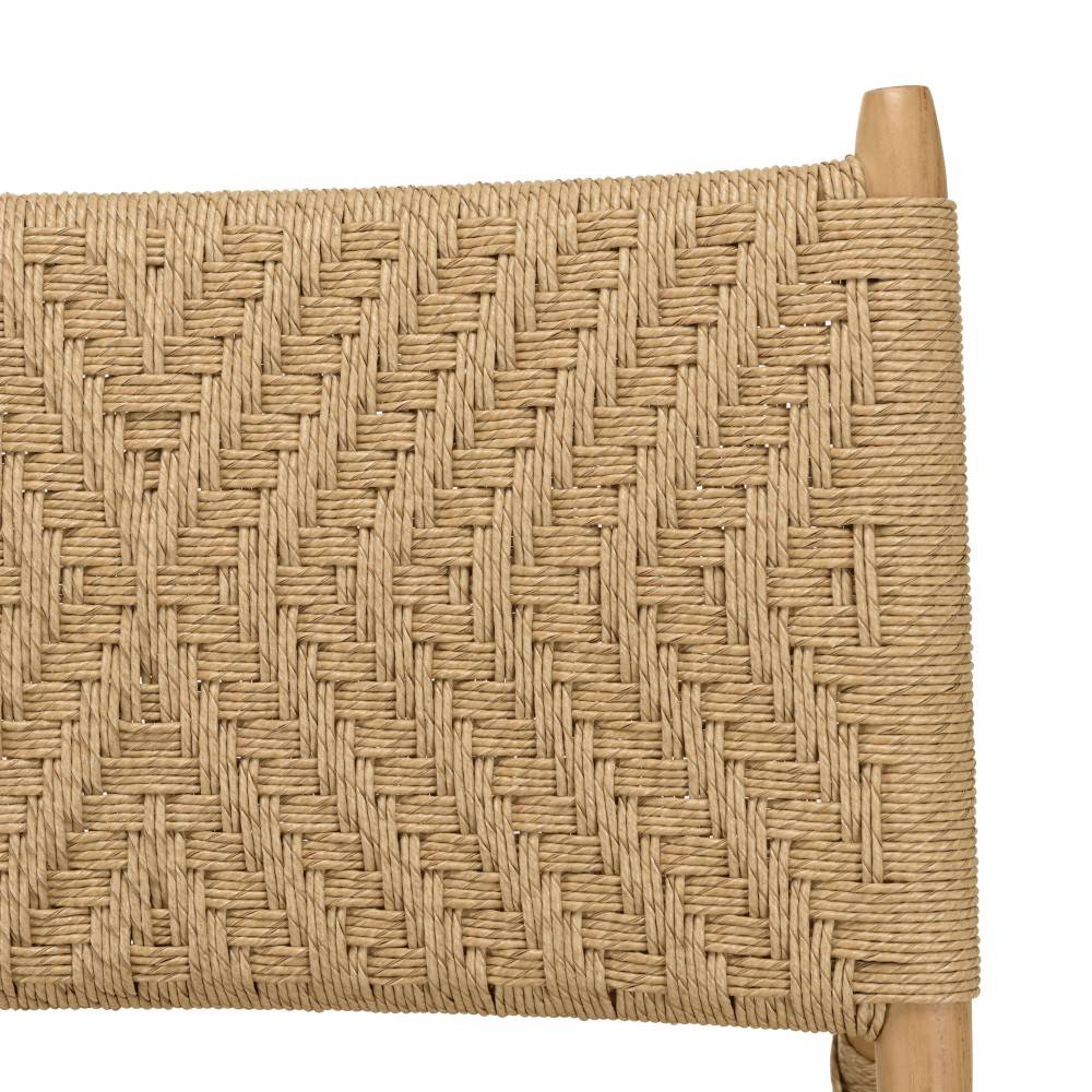 VALERIA - Lot de 2 fauteuils lounge jardin en bois teck rotin relief - Image 4