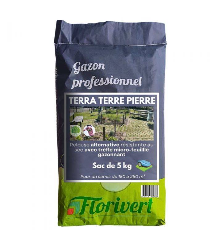 Florivert - Gazon à semer Terra Terre Pierre 5 kg résistant au sec, idéal pour pelouses durables - Florivert 1206461