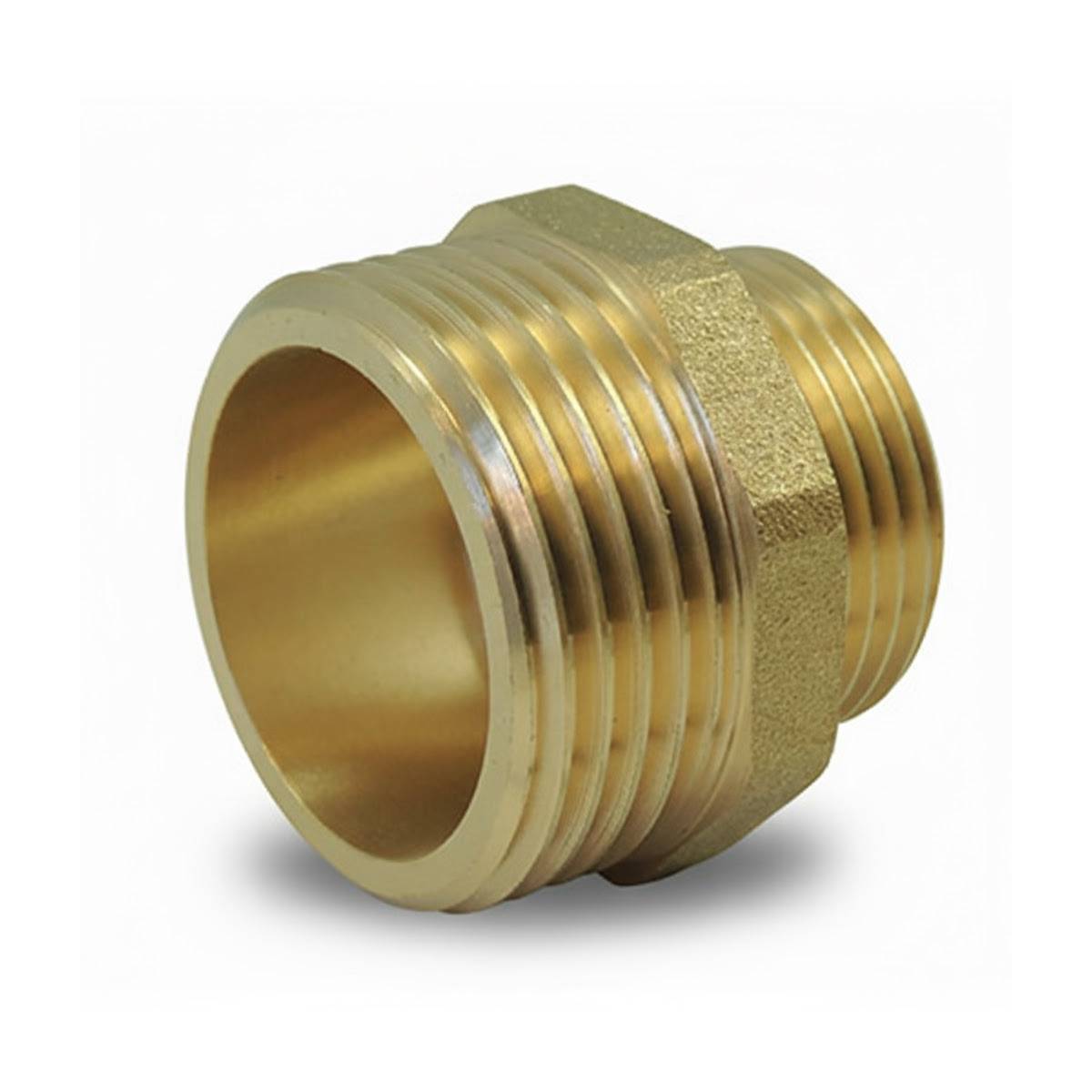 Multitanks - Mamelon Réduit Laiton Mâle/Mâle PN16 - Raccord Filetage Gaz Plomberie - Ø A: 3/4'' | Ø B: 3/8'' - Imagen 1