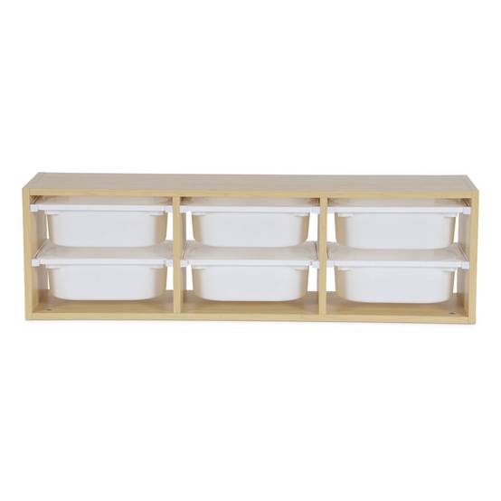 sweeek - Meuble de rangement pour enfant. naturel. 6 bacs en plastique | sweeek - Image 7