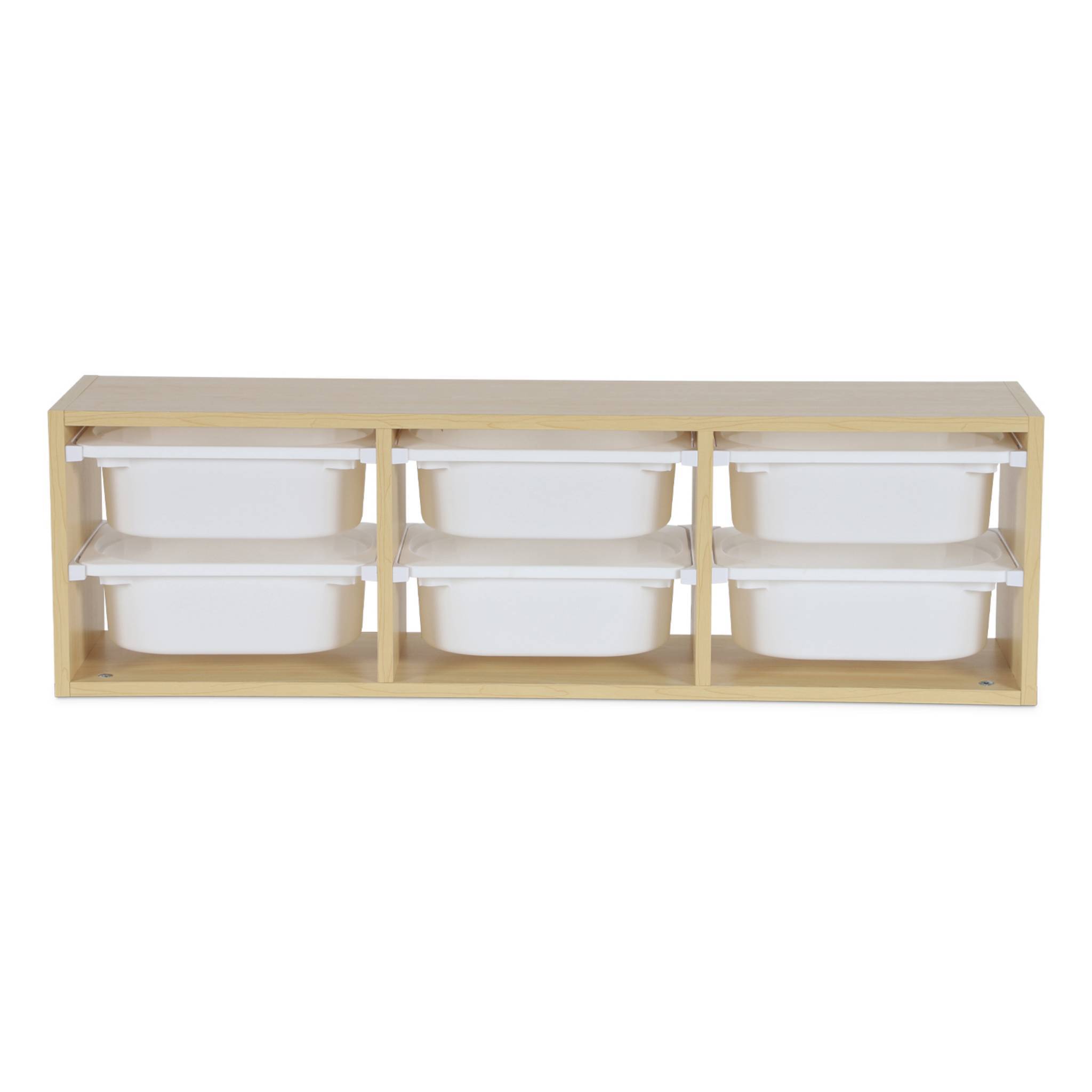 sweeek - Meuble de rangement pour enfant. naturel. 6 bacs en plastique  | sweeek - Image 7