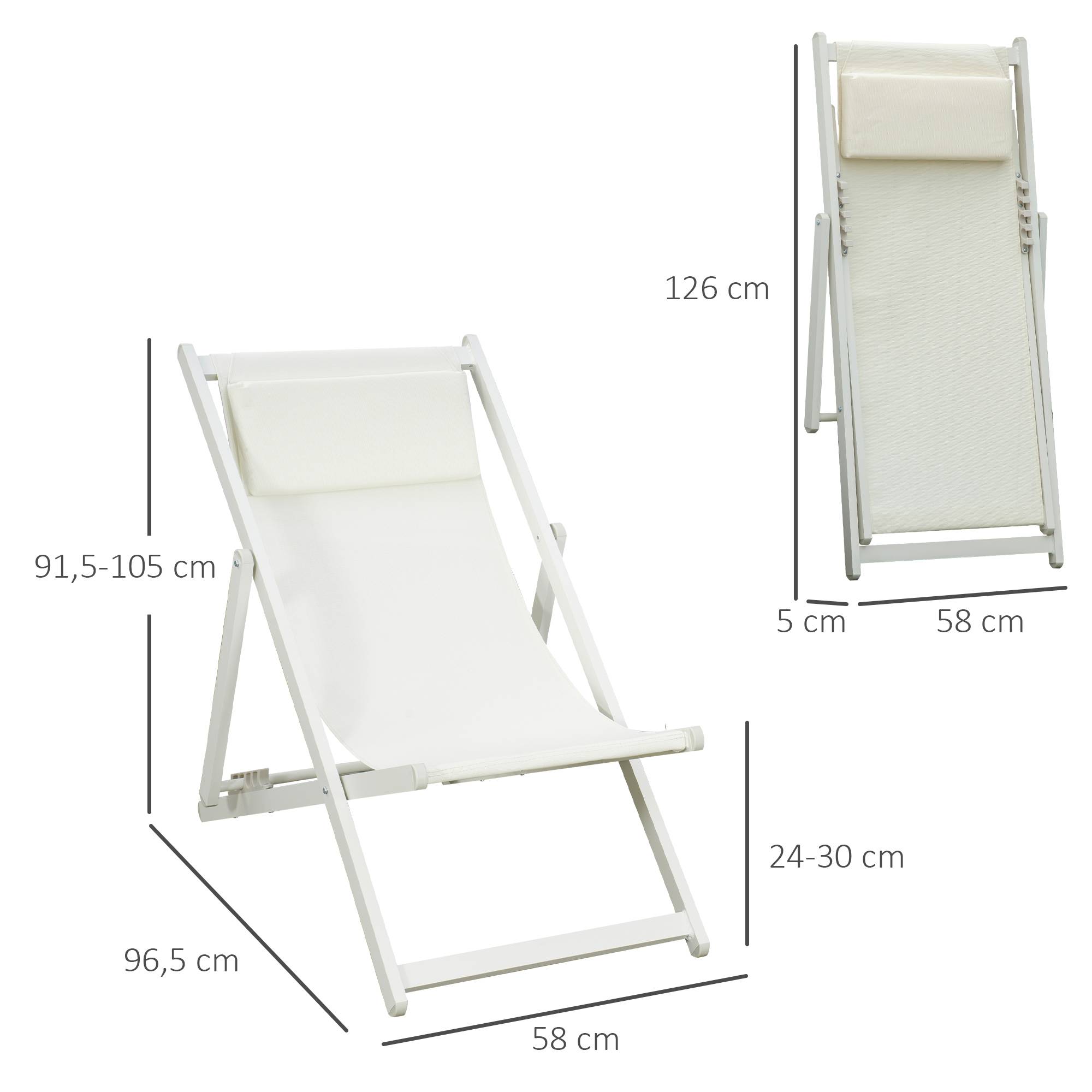Sans Marque - Lot de 2 tubes pliables en aluminium avec bandoulière réglable, 5 positions de rangement, 60 x 100 x 85 cm, blanc - Image 5