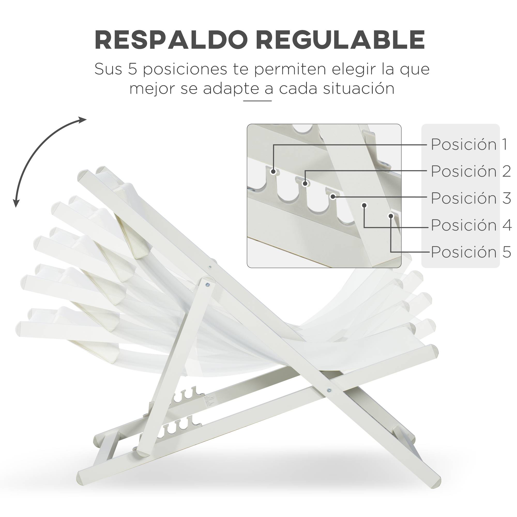 Sans Marque - Lot de 2 tubes pliables en aluminium avec bandoulière réglable, 5 positions de rangement, 60 x 100 x 85 cm, blanc - Image 7