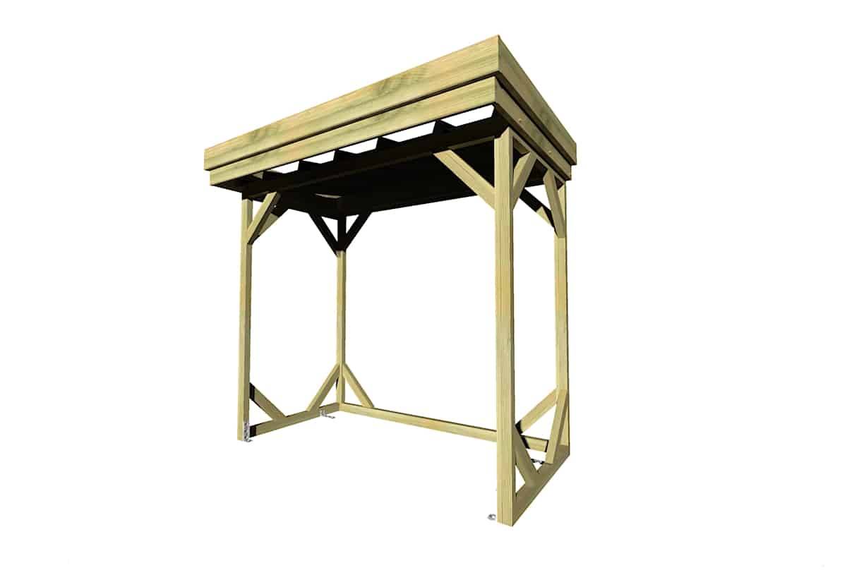 Sans Marque - ABRI Bûches en Bois - 2,8m2 - 2,15x1,31m - Pin Sylvestre traité Autoclave - Surface Int : 1,8m2 / 3 stères / Abri Français - Imagen 3