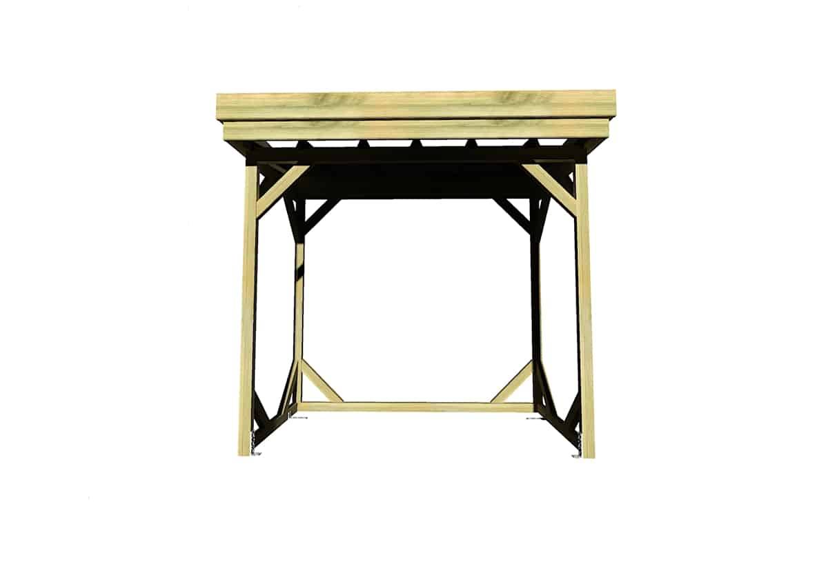 Sans Marque - ABRI Bûches en Bois - 2,8m2 - 2,15x1,31m - Pin Sylvestre traité Autoclave - Surface Int : 1,8m2 / 3 stères / Abri Français - Imagen 2
