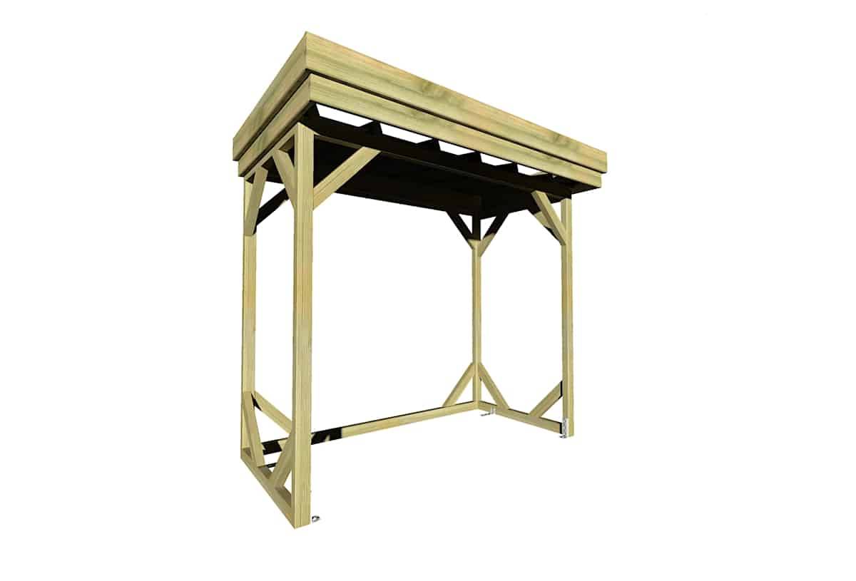 Sans Marque - ABRI Bûches en Bois - 2,8m2 - 2,15x1,31m - Pin Sylvestre traité Autoclave - Surface Int : 1,8m2 / 3 stères / Abri Français - Imagen 1