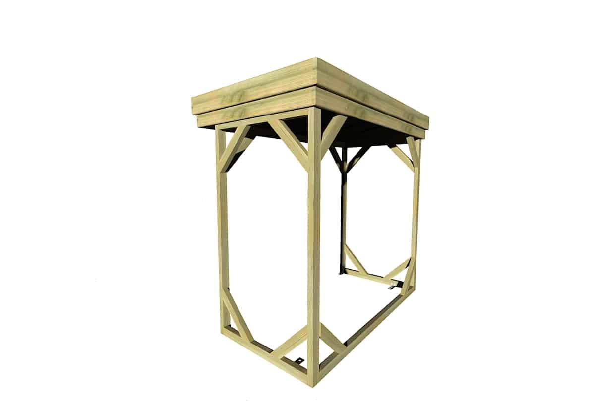Sans Marque - ABRI Bûches en Bois - 2,8m2 - 2,15x1,31m - Pin Sylvestre traité Autoclave - Surface Int : 1,8m2 / 3 stères / Abri Français - Imagen 4