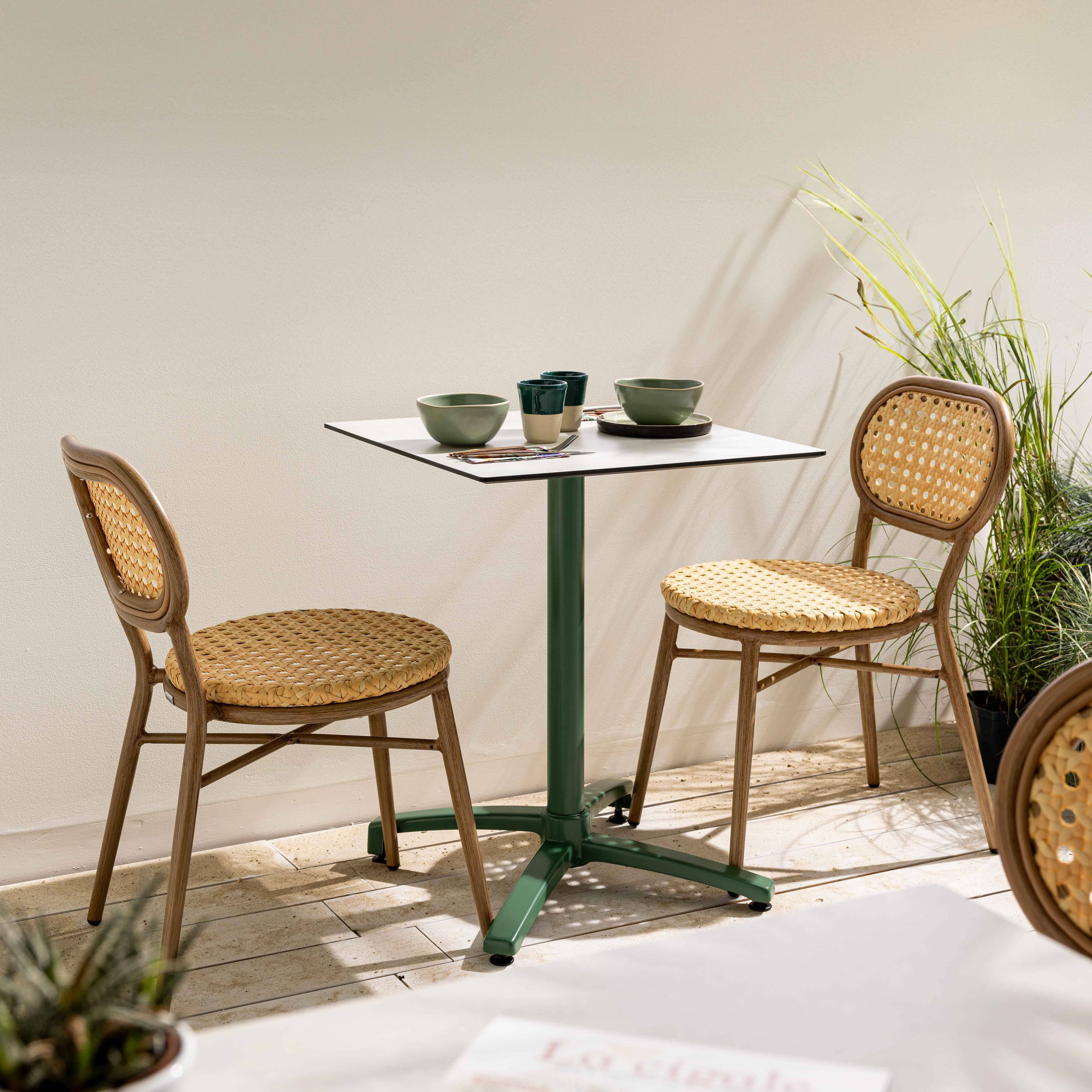 Oviala - Chaise de terrasse en aluminium et rotin synthétique Portimao - Oviala - Imagen 6
