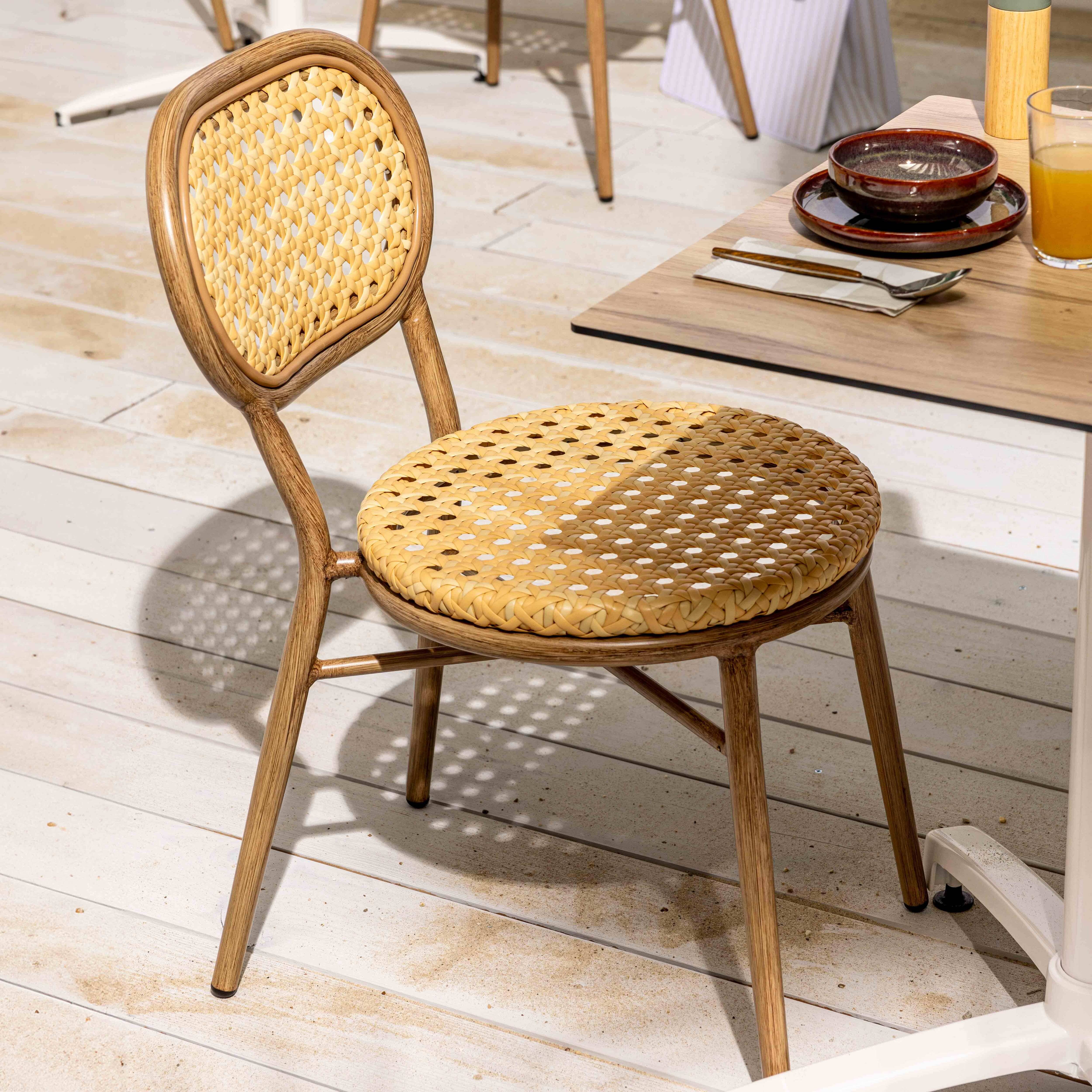 Oviala - Chaise de terrasse en aluminium et rotin synthétique Portimao - Oviala - Imagen 2