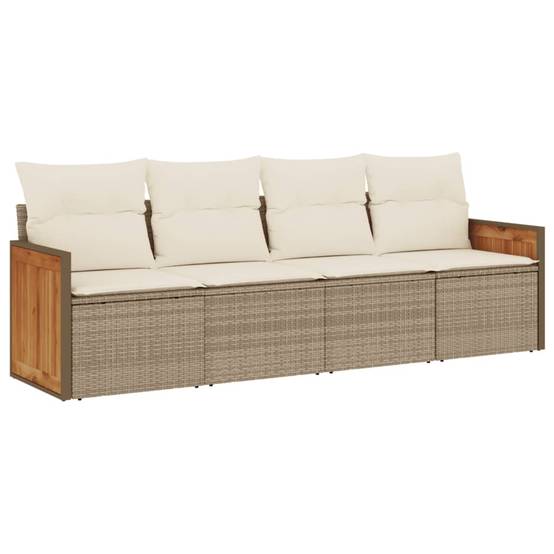 Salon de jardin 4 places pour balcon en résine tressée modulable confortable Beige – ComfortXL Outdoor Living - Image 2