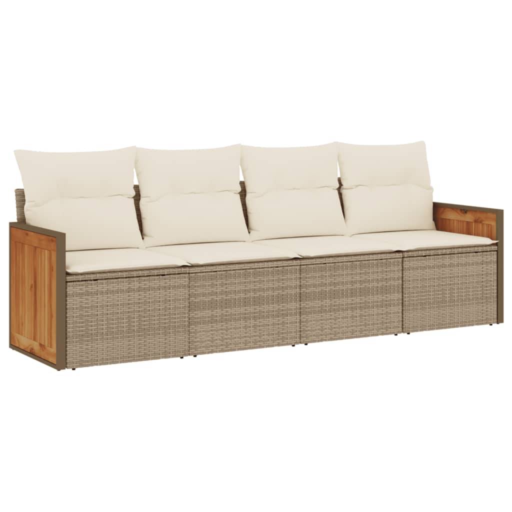 Salon de jardin 4 places pour balcon en résine tressée modulable confortable Beige – ComfortXL Outdoor Living - Image 2