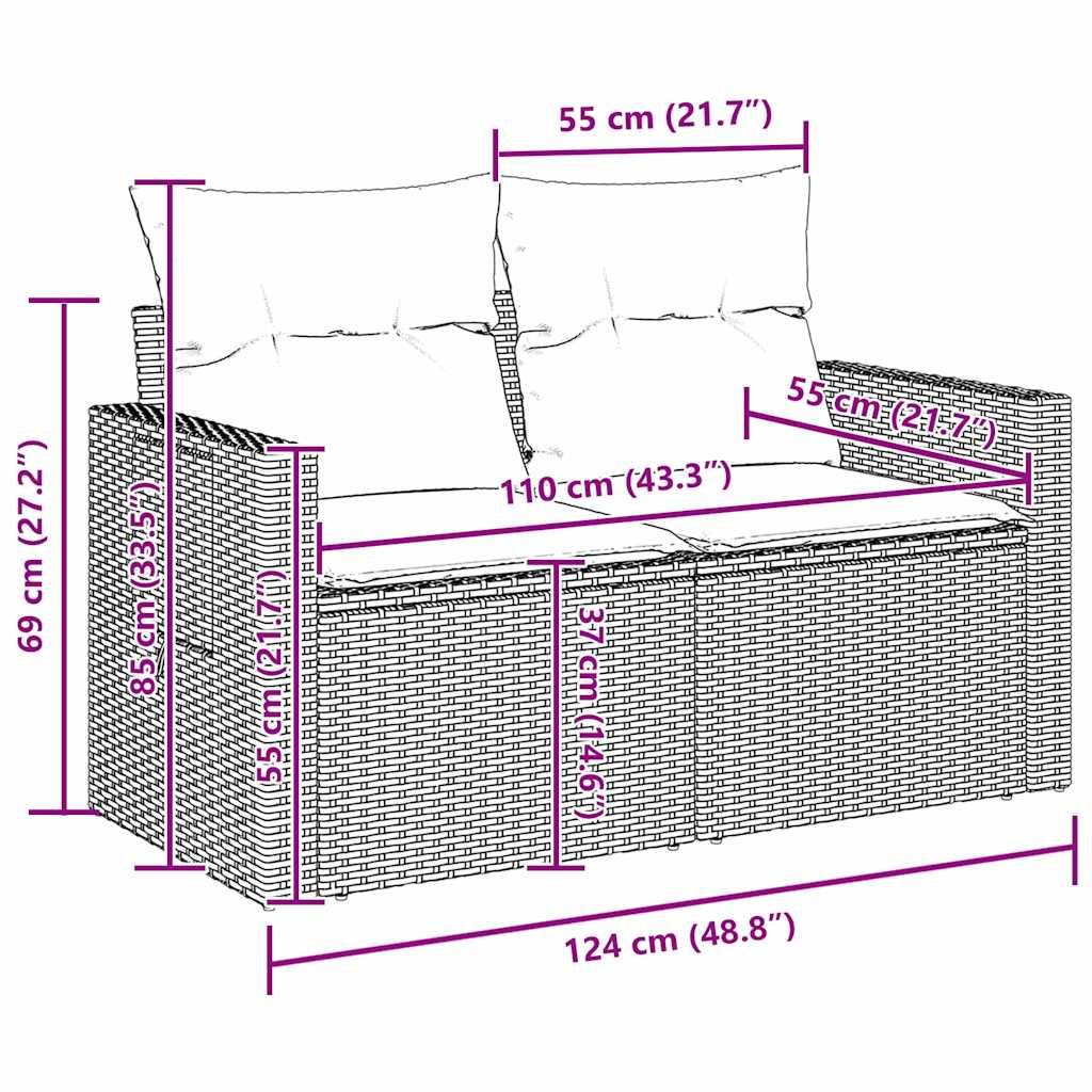 ComfortXL - Salon de jardin 8 places polyrotin et acacia avec hauteur réglable pour repas en extérieur Noir – ComfortXL Outdoor Living - Image 4