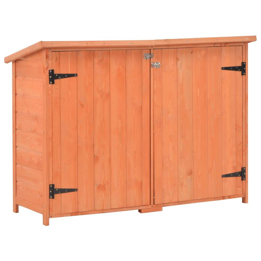 Helloshop26 - Abri de jardin cabane cabanon maison de stockage remise extérieur hangar outils robuste 128 x 42 x 91 cm Bois marron - Imagen 1