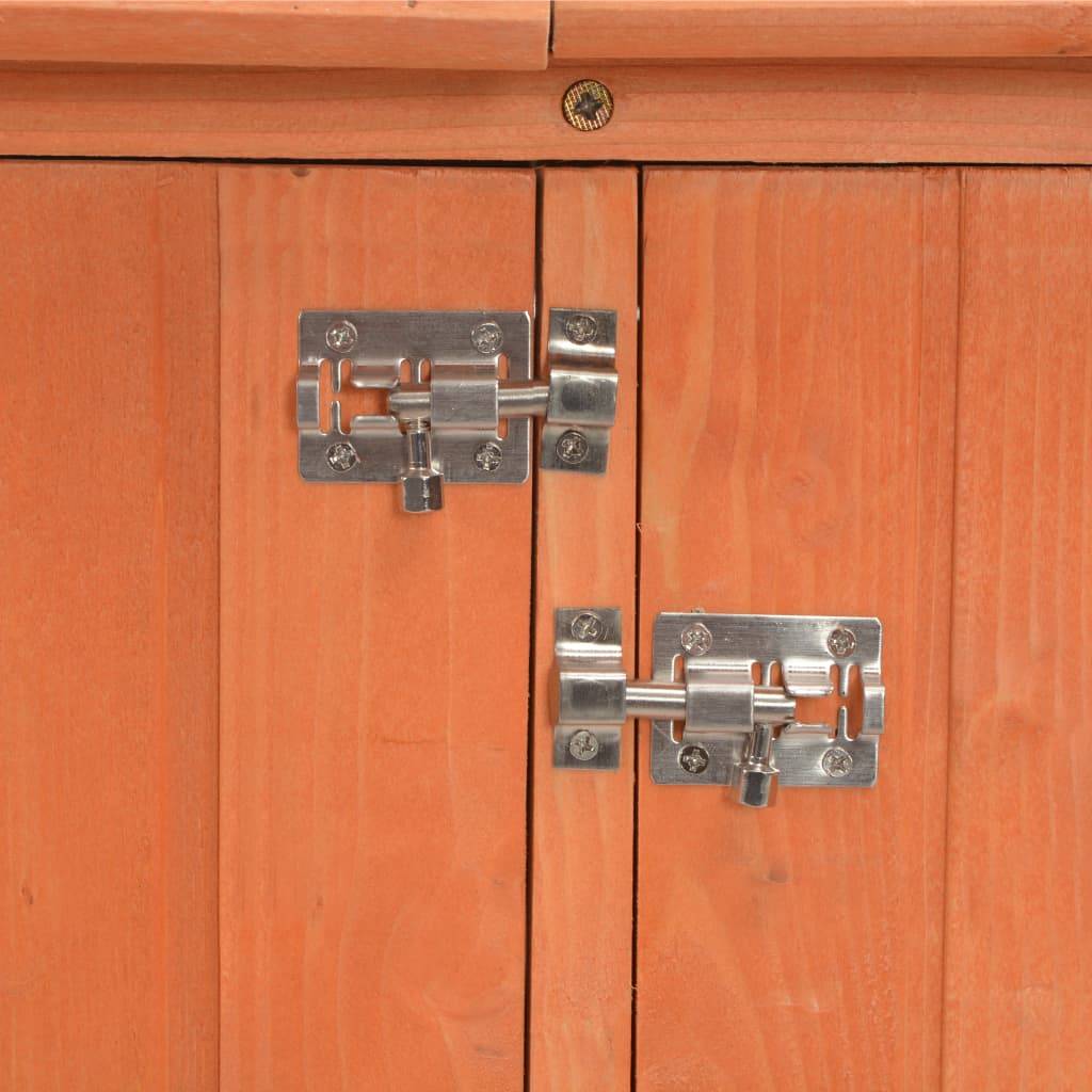 Helloshop26 - Abri de jardin cabane cabanon maison de stockage remise extérieur hangar outils robuste 128 x 42 x 91 cm Bois marron - Imagen 9