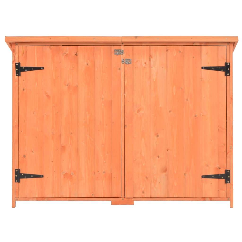 Helloshop26 - Abri de jardin cabane cabanon maison de stockage remise extérieur hangar outils robuste 128 x 42 x 91 cm Bois marron - Imagen 4