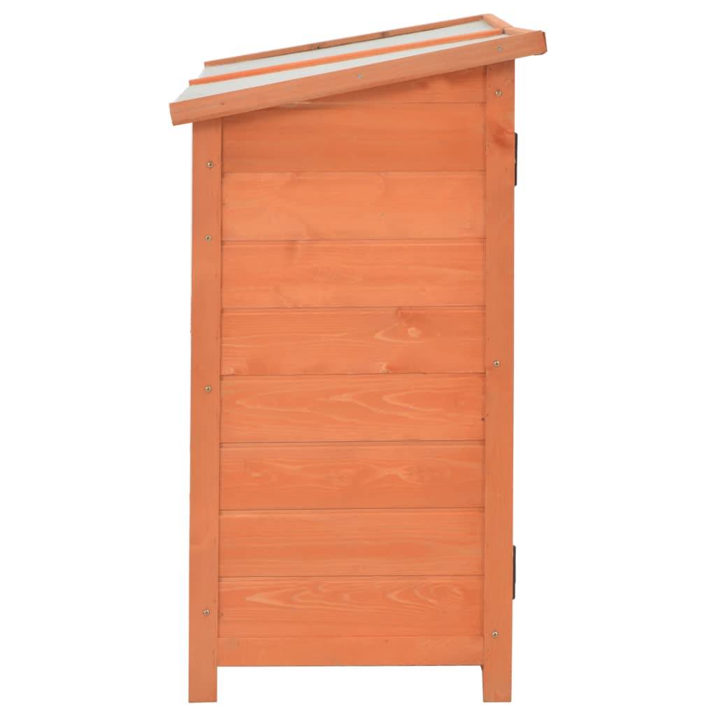 Helloshop26 - Abri de jardin cabane cabanon maison de stockage remise extérieur hangar outils robuste 128 x 42 x 91 cm Bois marron - Imagen 5