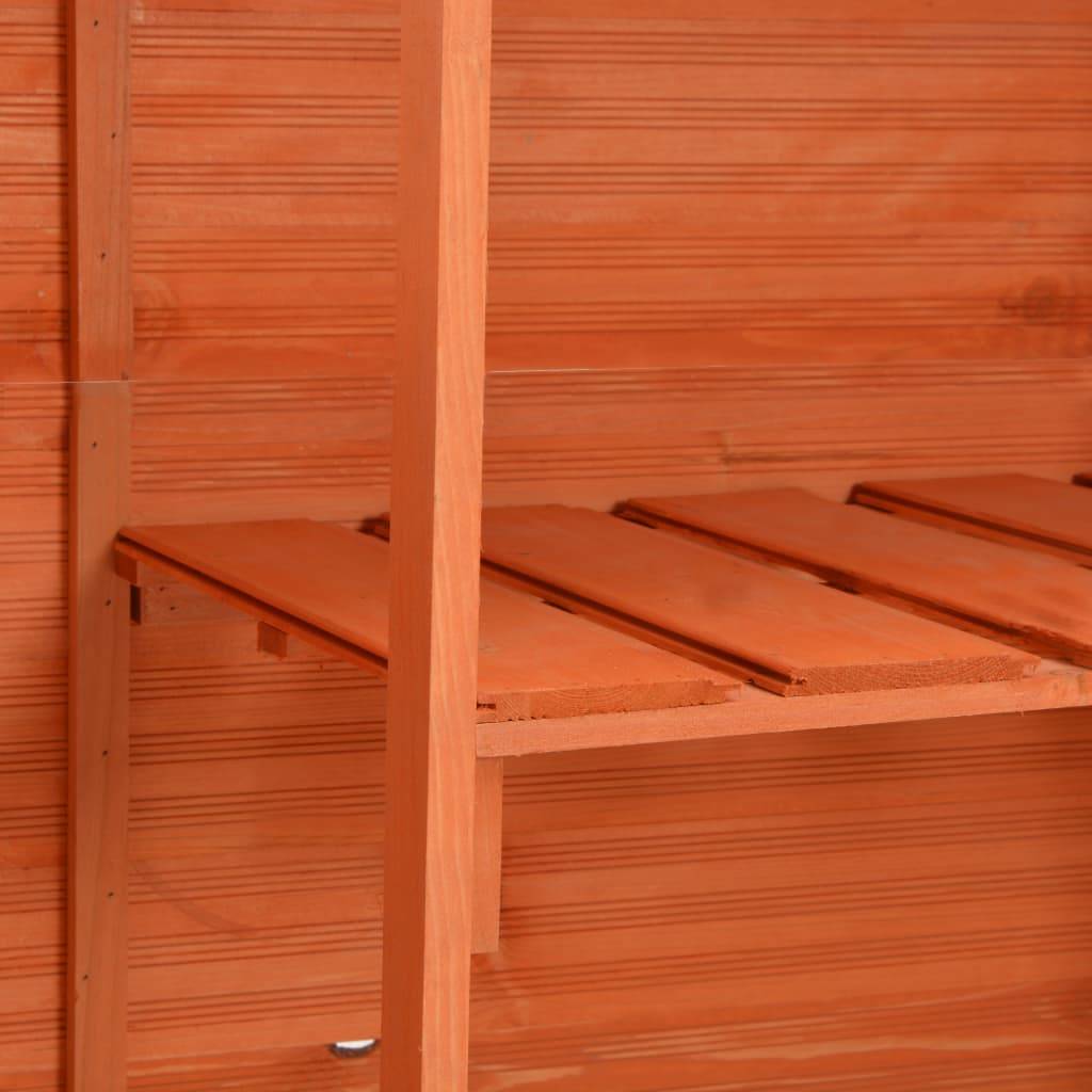 Helloshop26 - Abri de jardin cabane cabanon maison de stockage remise extérieur hangar outils robuste 128 x 42 x 91 cm Bois marron - Imagen 8