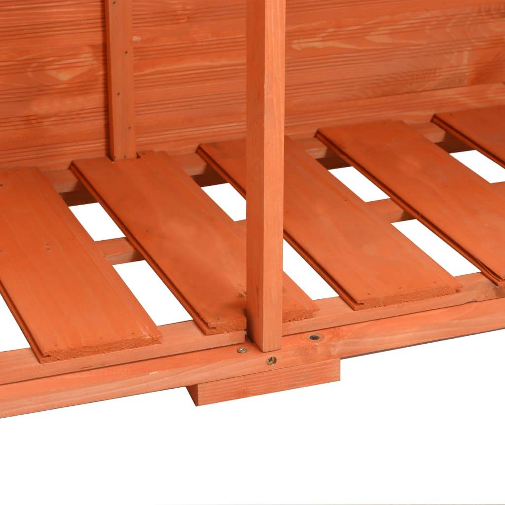 Helloshop26 - Abri de jardin cabane cabanon maison de stockage remise extérieur hangar outils robuste 128 x 42 x 91 cm Bois marron - Imagen 7