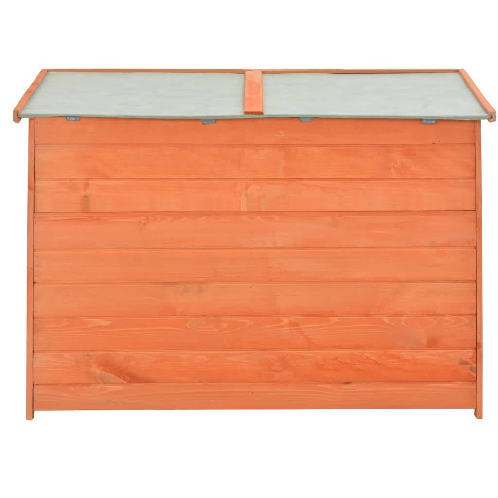 Helloshop26 - Abri de jardin cabane cabanon maison de stockage remise extérieur hangar outils robuste 128 x 42 x 91 cm Bois marron - Imagen 6