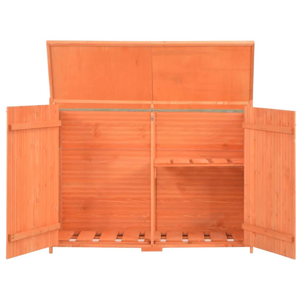 Helloshop26 - Abri de jardin cabane cabanon maison de stockage remise extérieur hangar outils robuste 128 x 42 x 91 cm Bois marron - Imagen 2