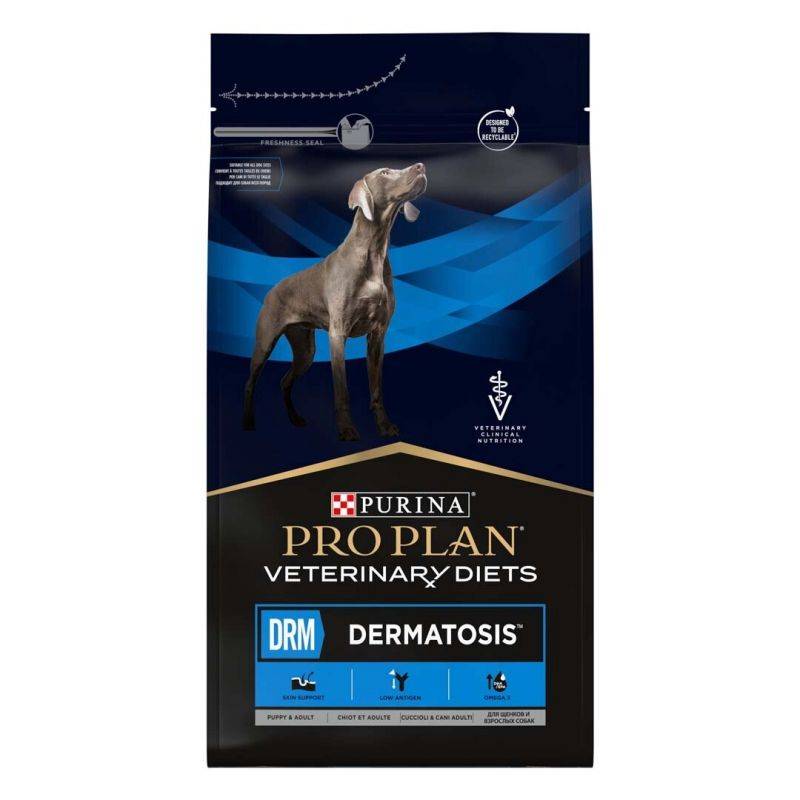 CROQUETTES CHIEN VETERINARY DIETS DRM DERMATOSIS - PROPLAN 12 kg