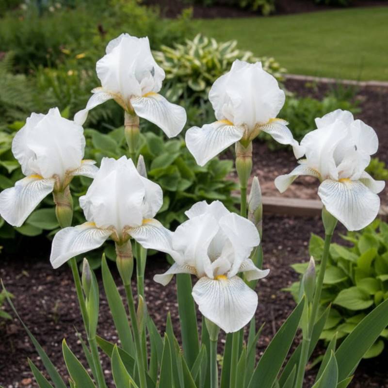 Iris des jardins Cutie à fleurs Blanche/Bleue - feuillage Caduc - Godet - 5/20 cm - Imagen 1