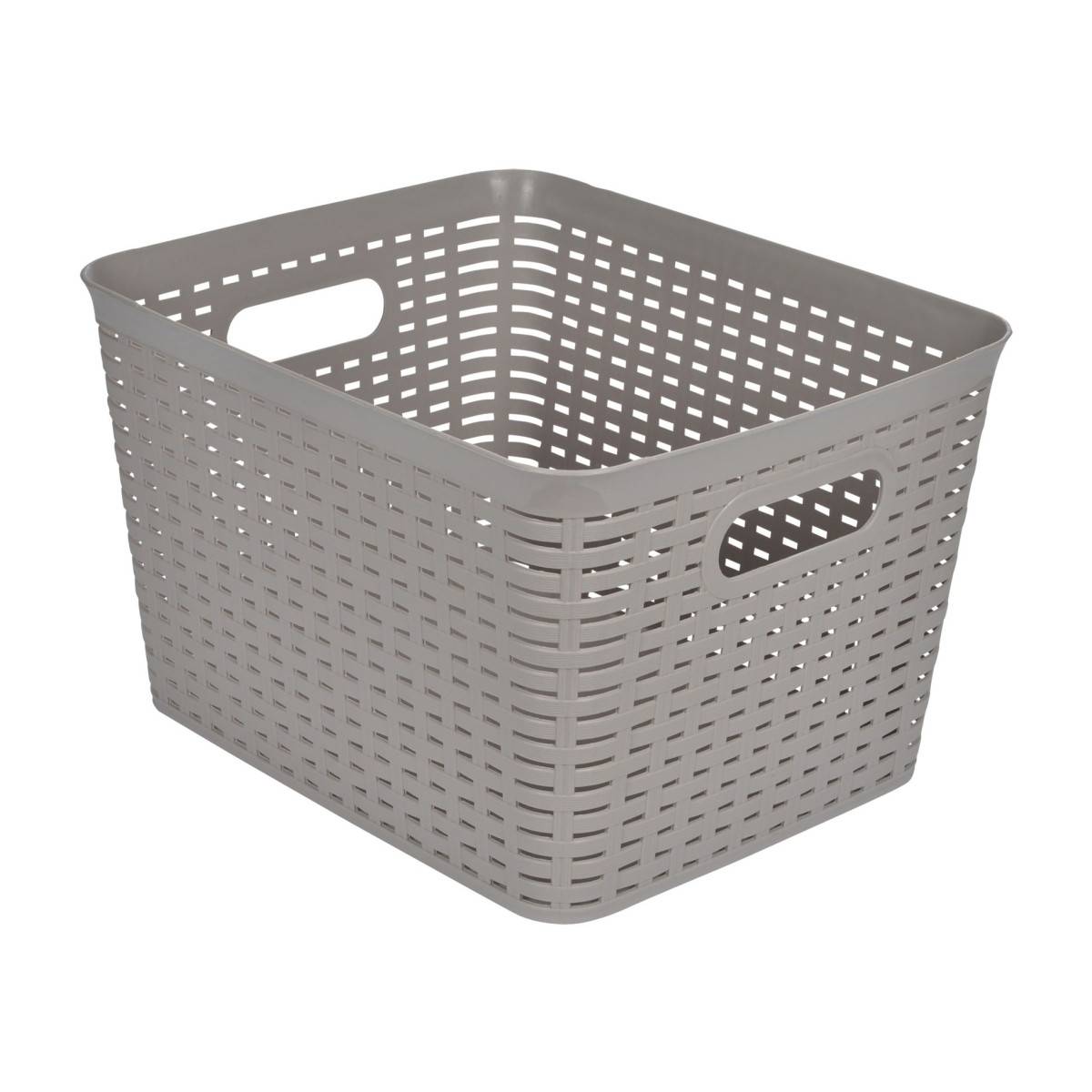 Panière à Linge "Effet Tressé" 23L Taupe