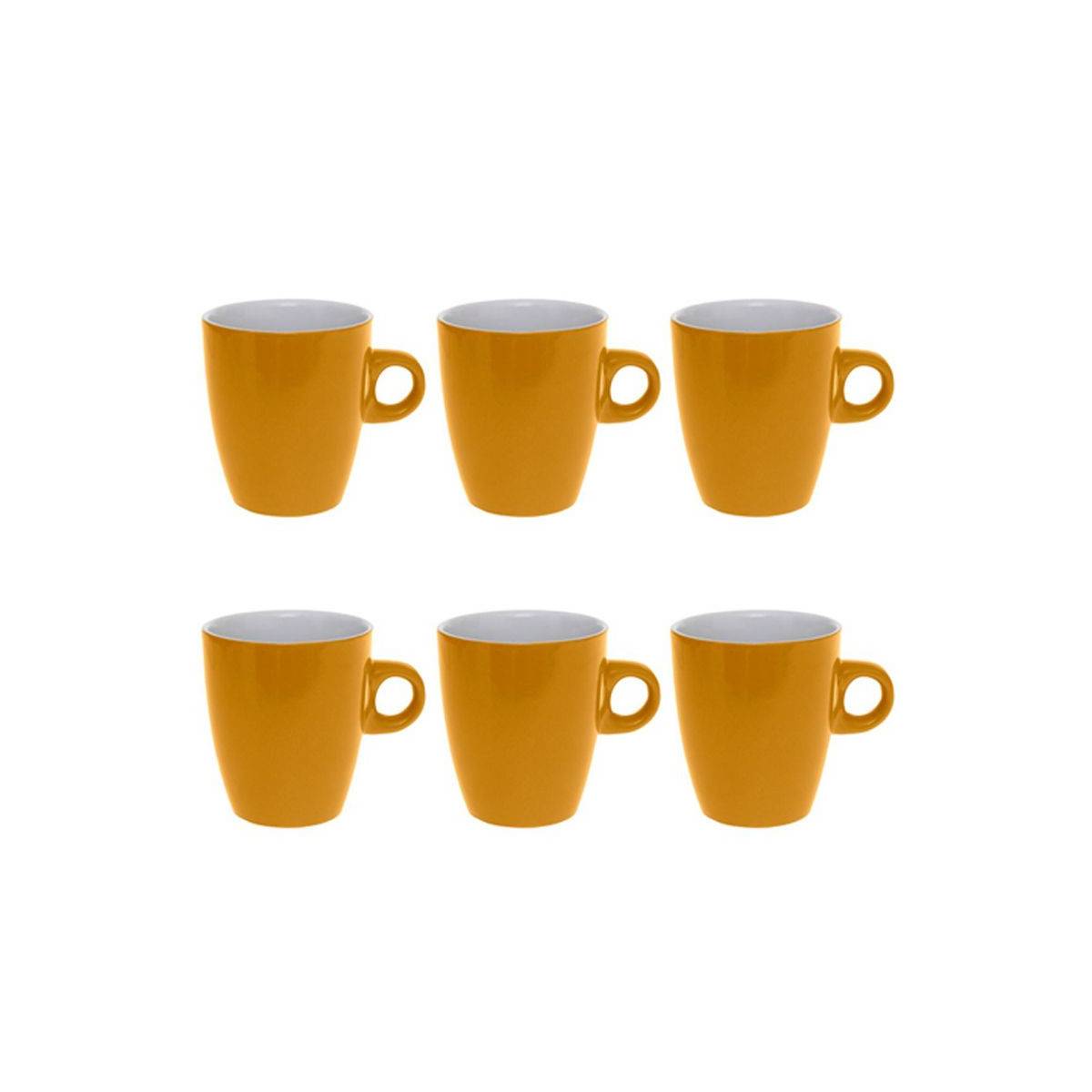 Lot de 6 Mugs "Colorama" 18cl Jaune - Image 1