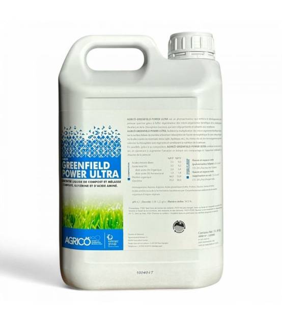 Biostimulant Green Field Power Ultra 5 L pour nutrition et densification du gazon - Kimitec NEG01003 - Image 1