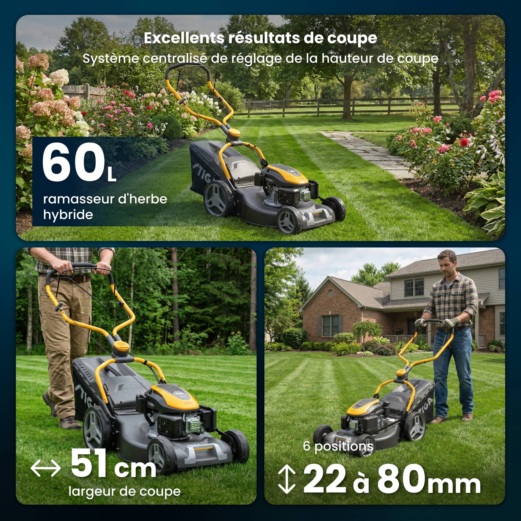 Stiga - Tondeuse Combi 553 S, 166cc, largeur 51cm, bac 60L, 3 en 1 - STIGA - Image 4