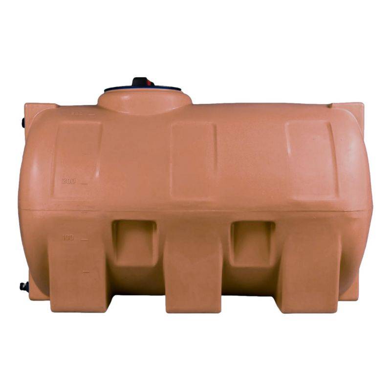 Cuve récupération eau de pluie 300L - Réservoir aérien horizontal Terracotta - Polyéthylène - ELBI CHO - Image 1