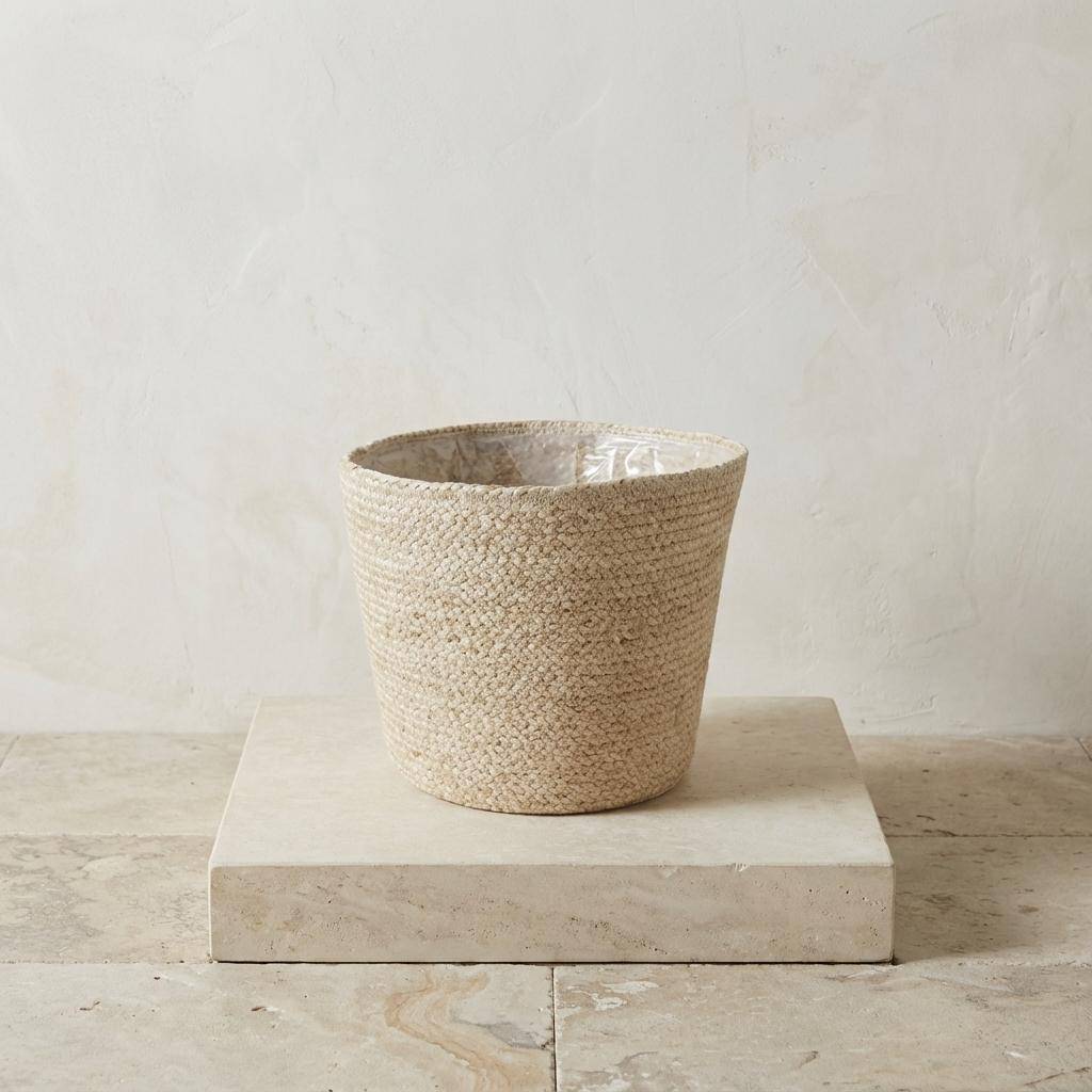PANGIVO - Panier cache-pot fibres naturelles naturel 22 x 22 x 19 cm - PANGIVO - Image 4