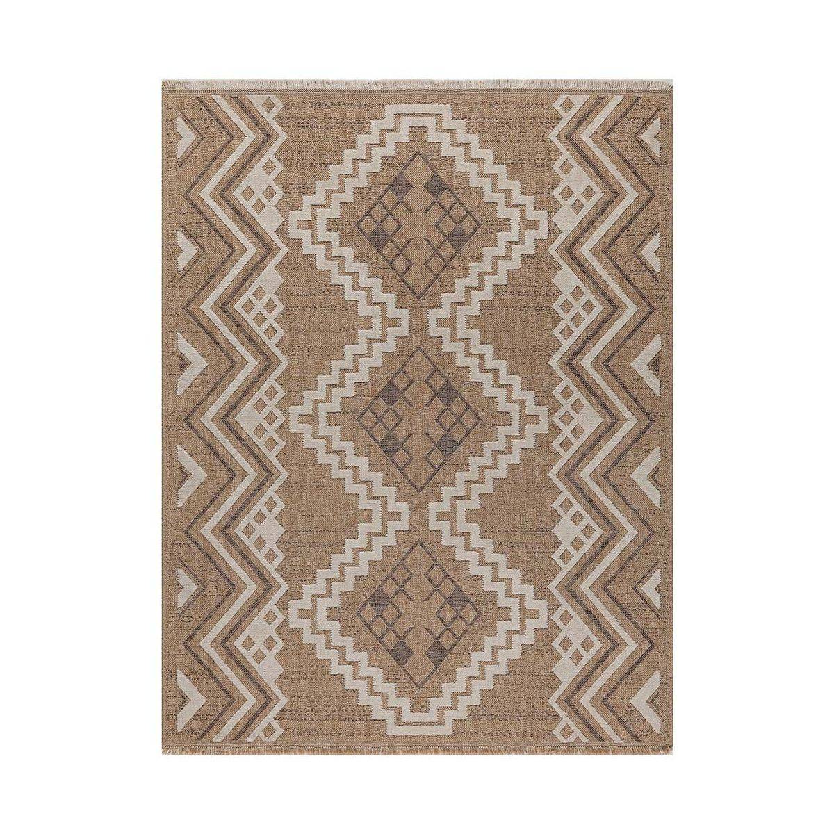 Jardindeco - Tapis intérieur extérieur aspect jute marron Tijuana 9054 170 x 120 cm - Imagen 1