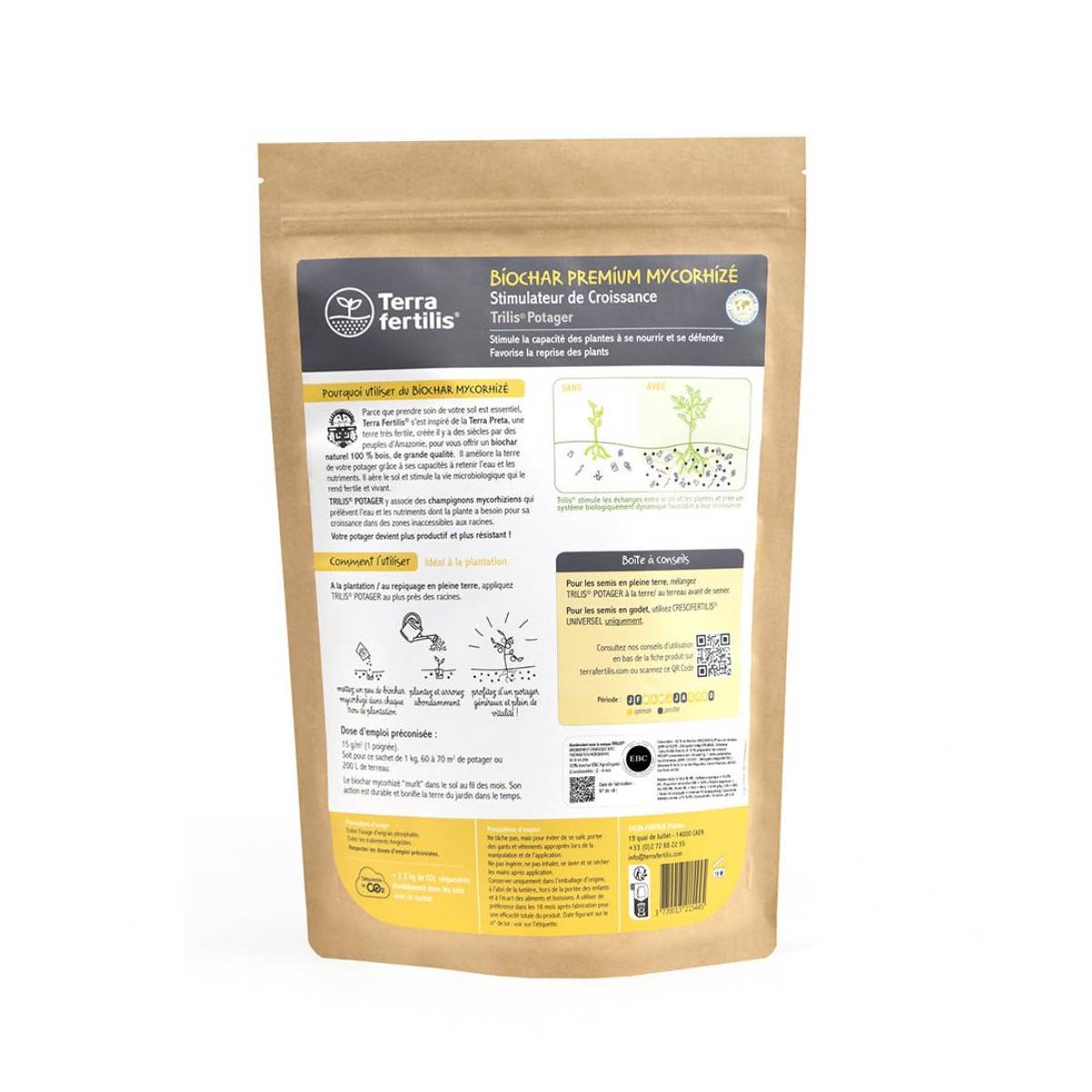 Terra Fertilis - Fertilisant Potager Mycorhizé à base de Biochar - pour des légumes sains et des sols vivants - 1 kg - Image 2