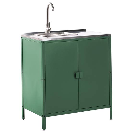 Beliani - Cuisine de jardin Acier Vert VILAMA - 90x80x50- Beliani - Image 4