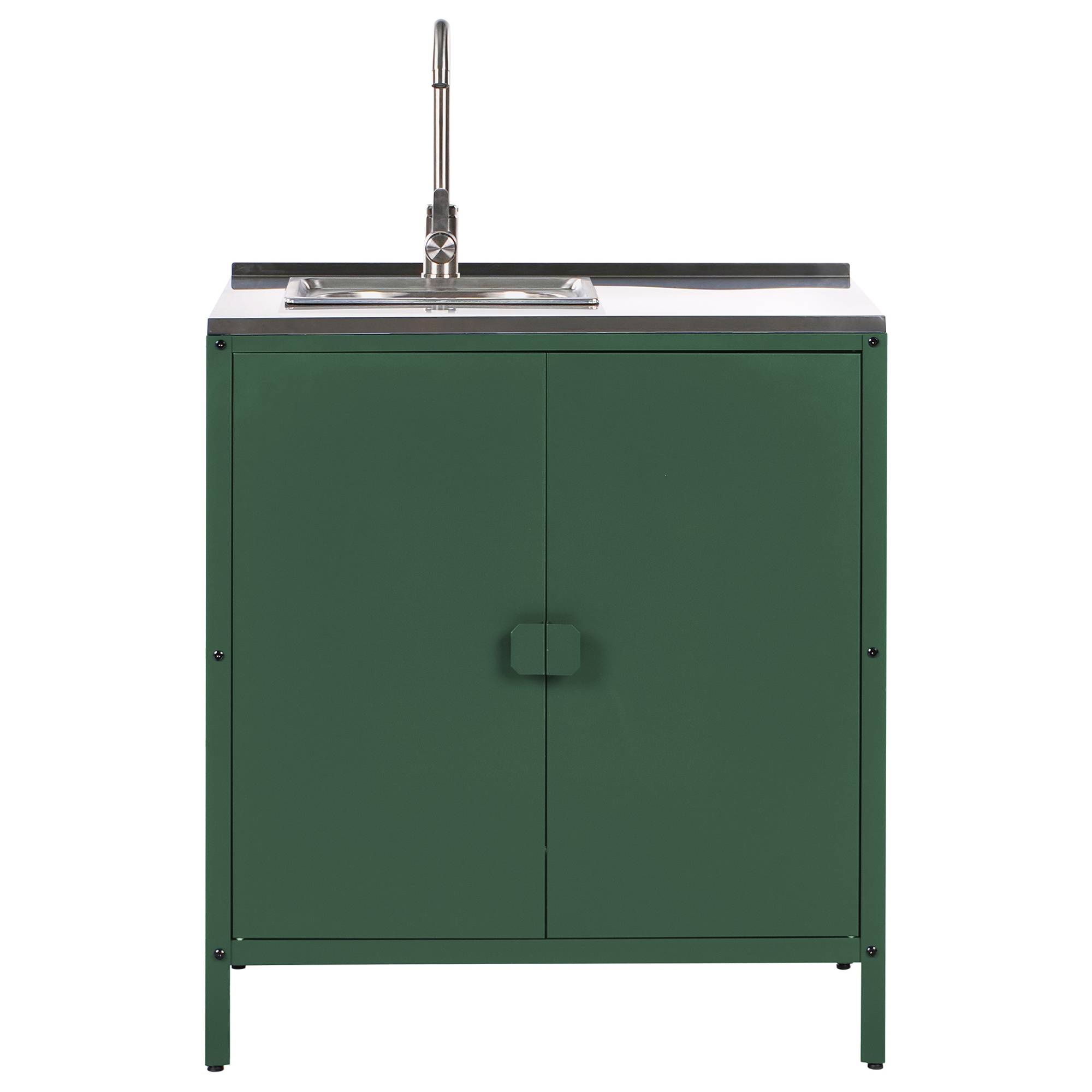 Beliani - Cuisine de jardin Acier Vert VILAMA - 90x80x50- Beliani - Image 6