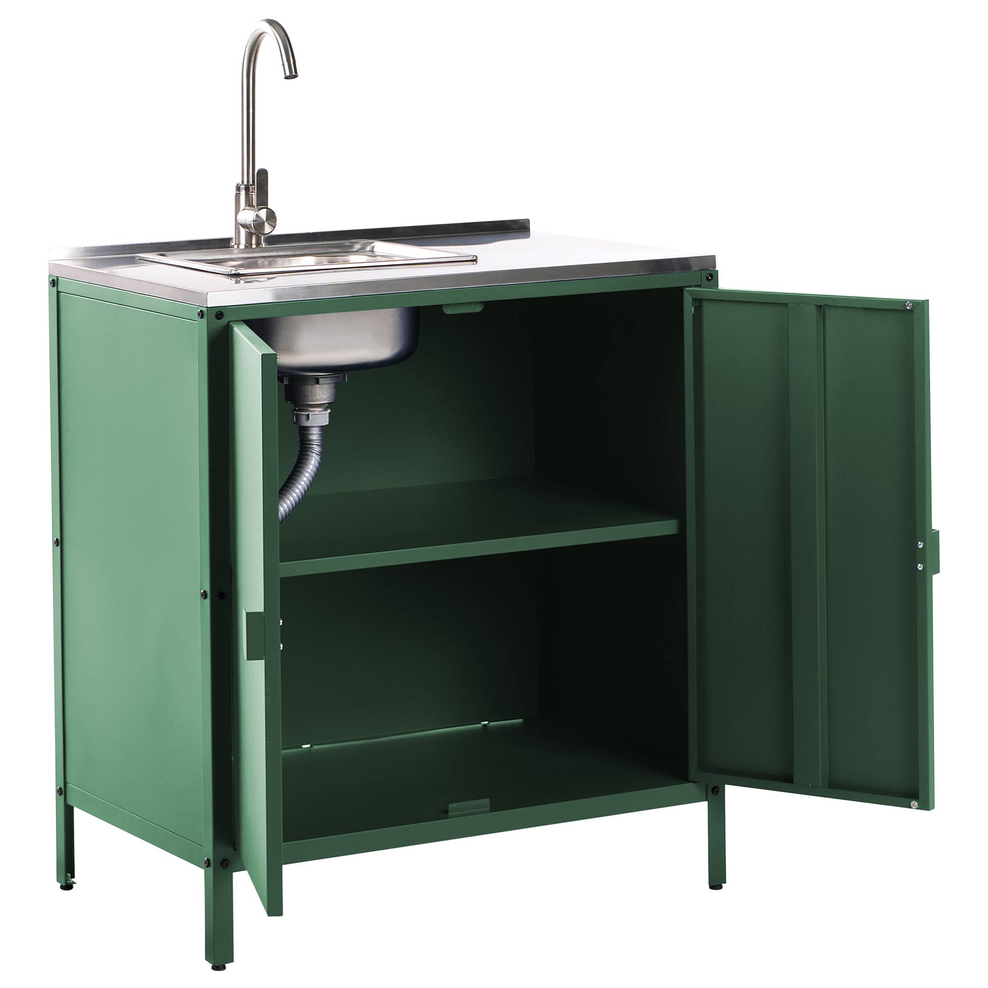 Beliani - Cuisine de jardin Acier Vert VILAMA - 90x80x50- Beliani - Image 5
