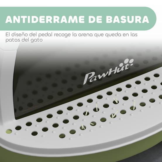 Litière fermée bac extraible filtre carbone pelle poignée 40,5x52x39 cm blanc vert - Image 8