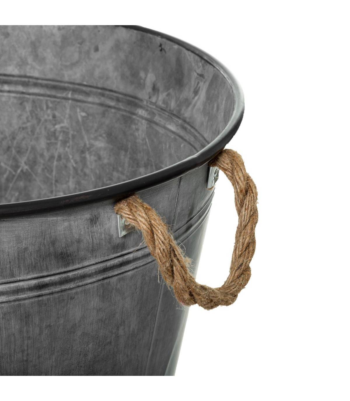 Pot de fleurs en Zinc Vintage D 48 cm - Image 2