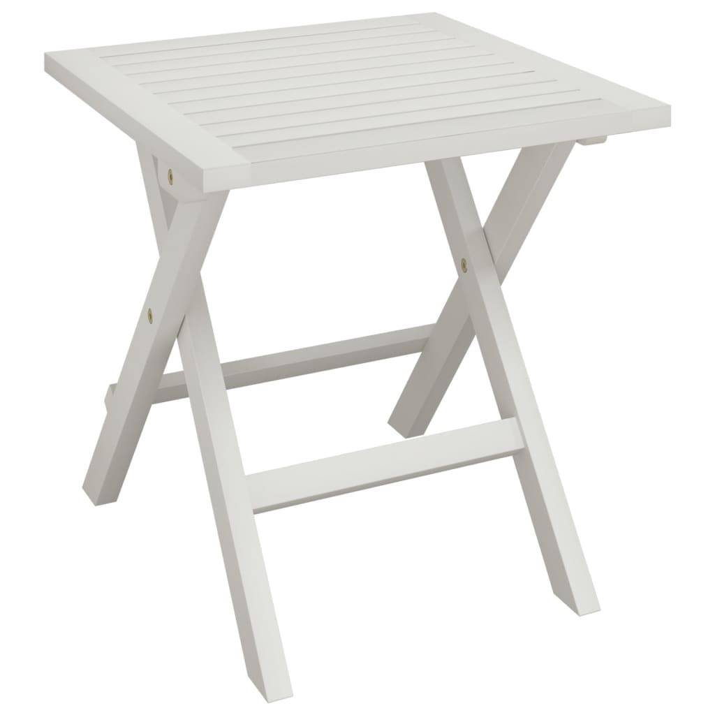 Helloshop26 - Lot de 2 transats chaise longue bain de soleil lit de jardin terrasse meuble d'extérieur avec table blanc bois massif d'acacia - Imagen 3