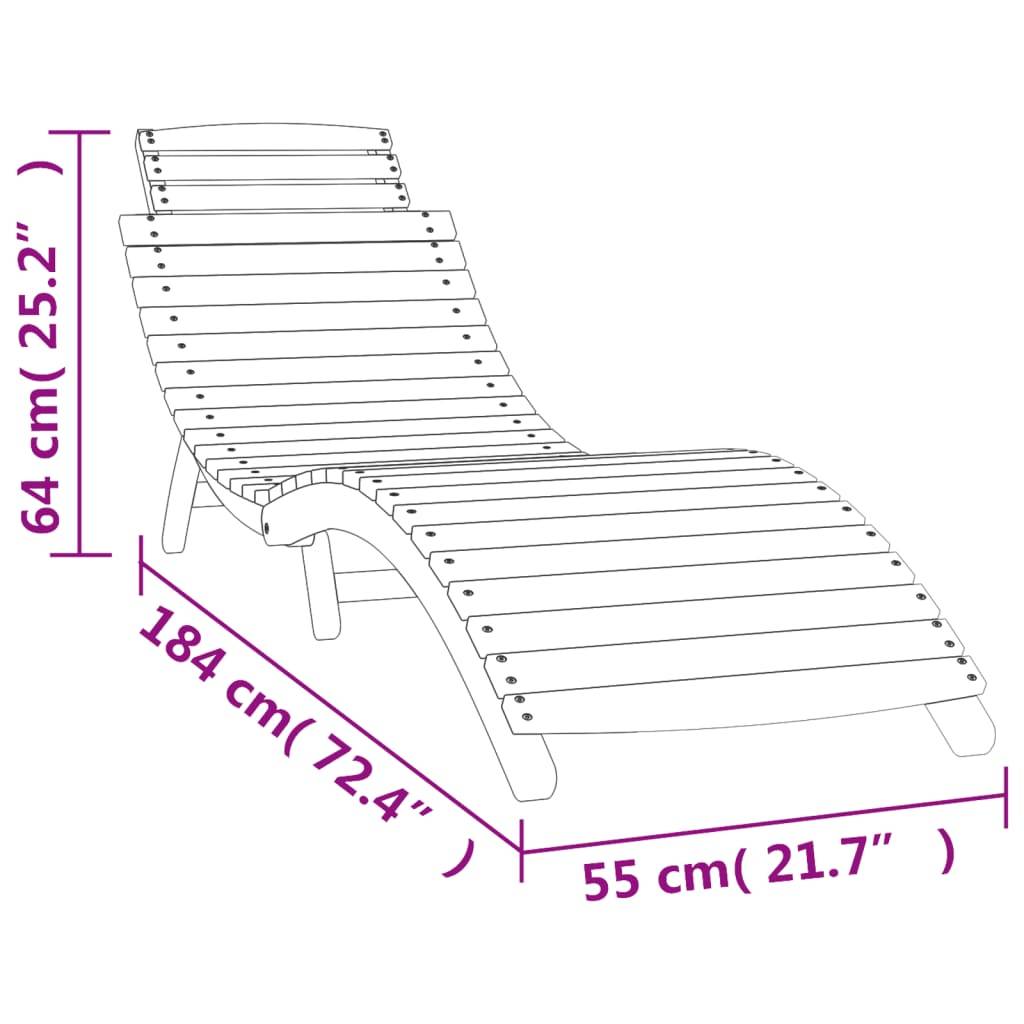 Helloshop26 - Lot de 2 transats chaise longue bain de soleil lit de jardin terrasse meuble d'extérieur avec table blanc bois massif d'acacia - Imagen 6