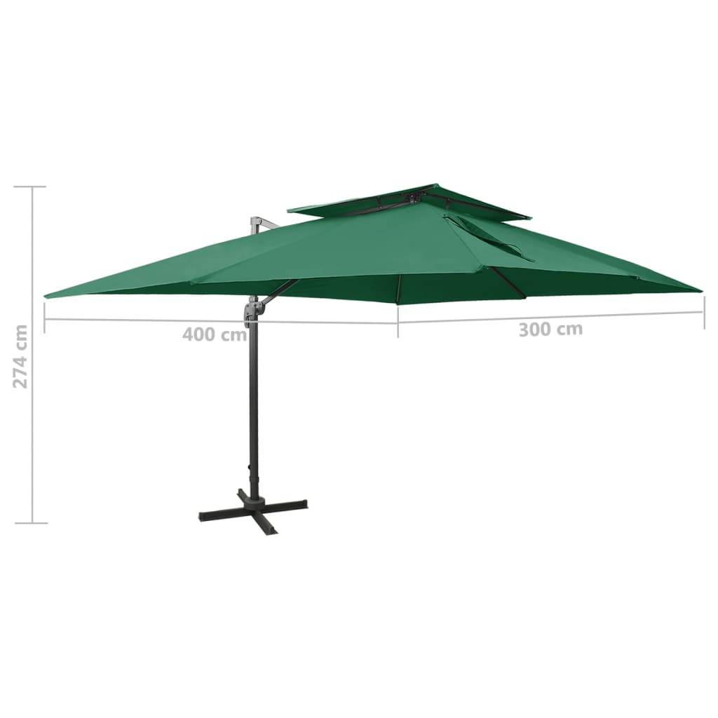 PANGIVO - Parasol déporté aluminium vert 400 x 300 x 274 cm - PANGIVO - Image 9