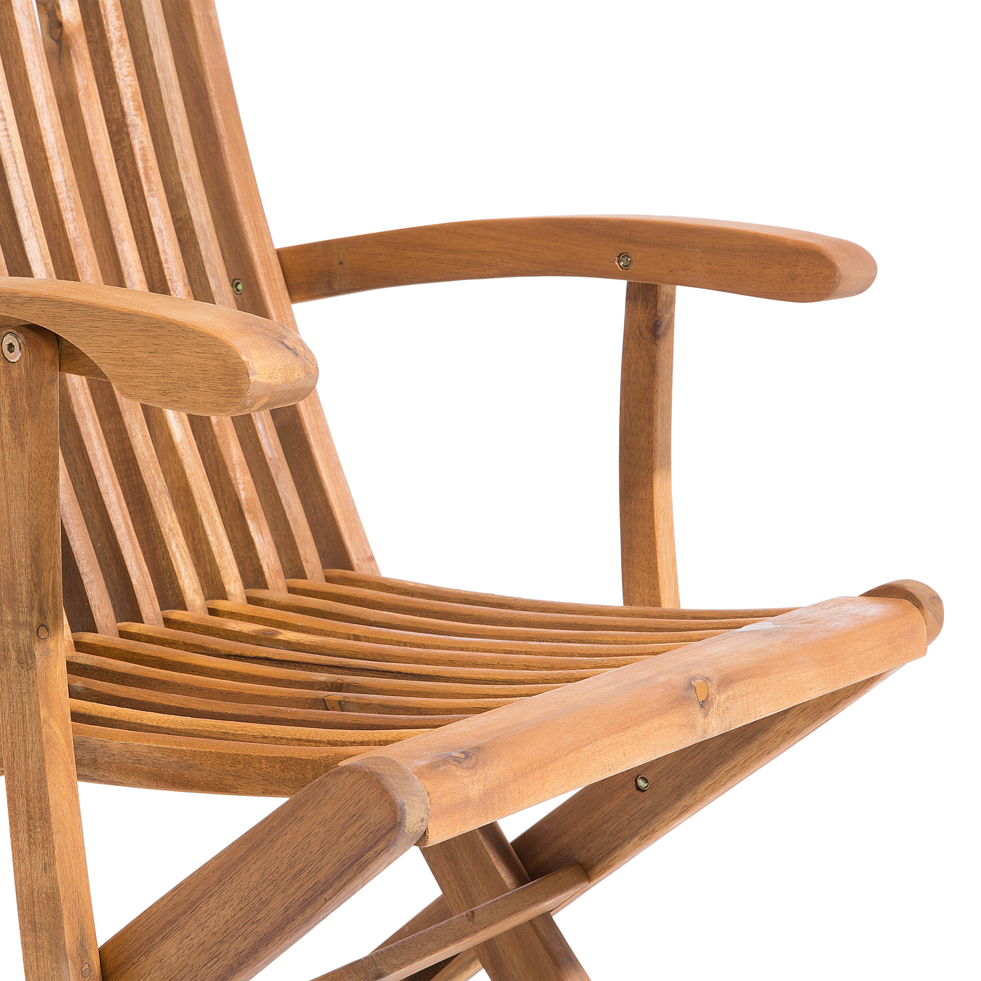 Beliani - Lot 2 Chaises de Jardin Pliables en Bois d'Acacia avec Coussins d'Assise Gris Foncés Confort et Design pour Terrasse au Style Campagne Beliani - Imagen 6